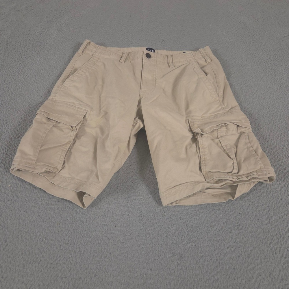 Gap Shorts Mens 32 Tan Twill Cargo GapFlex Cotton Stretch Utility Pockets Hiking